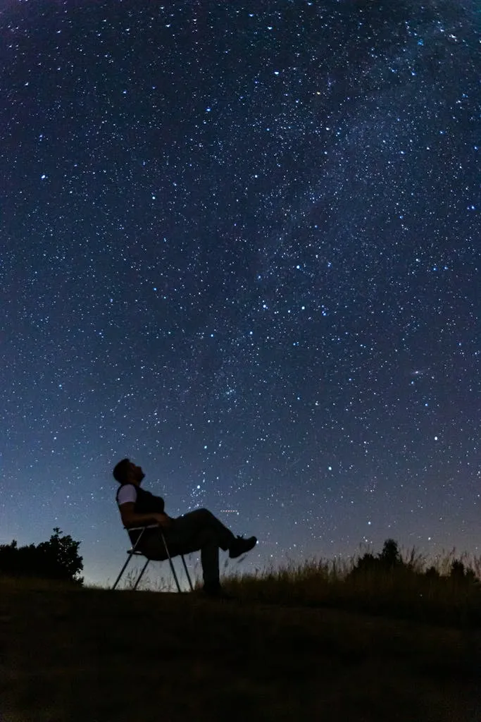 A quiet evening under a starry sky in the Georgia countryside